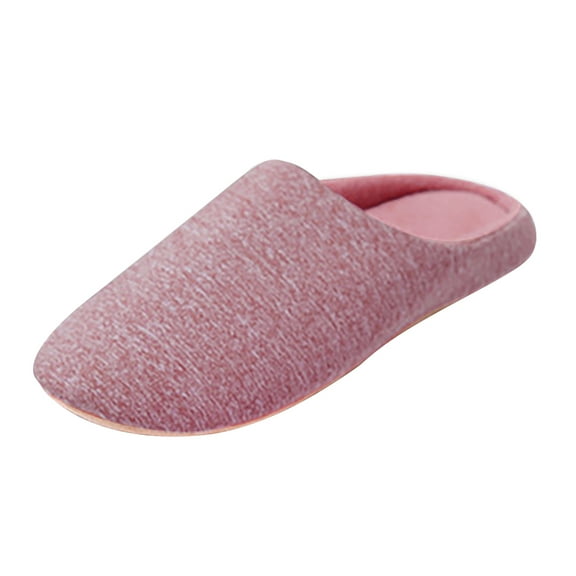 Boniawe Slippers For Women Round Toe Flats Plus Velvet House Slippers For Women Shoes
