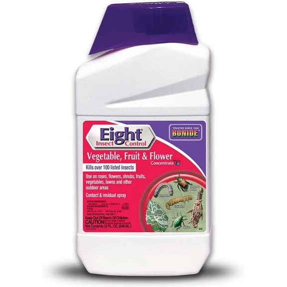 Bonide 32 OZ Concentrate Eight Vegetable Fruit Flower Insect Control Contains