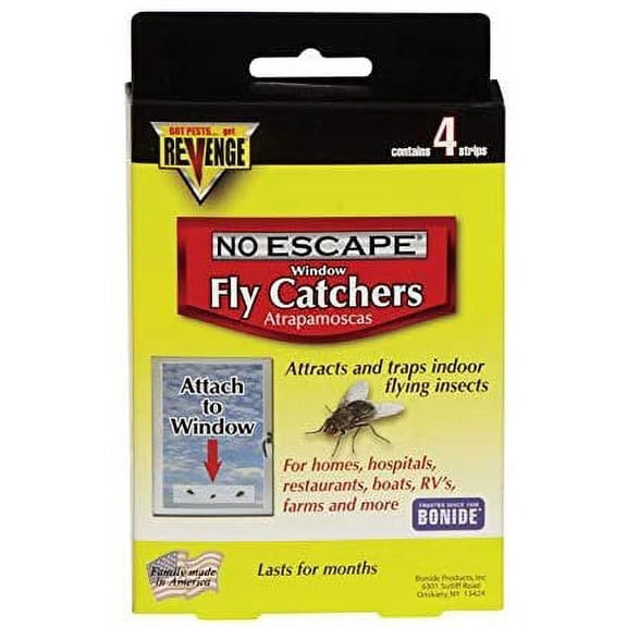 Bonide Revenge Window & Screen Fly Catcher Trap - For Flies - 4 Count