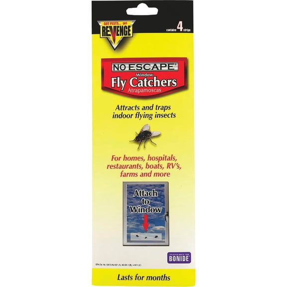Bonide Revenge Window & Screen Fly Catcher Trap - Indoor Insect Window Catcher - 4 Count