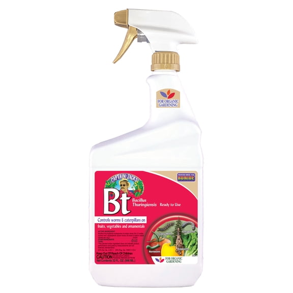 Bonide Captain Jack's Bacillus Thuringiensis, 32 oz Ready-to-Use Spray for Worms & Caterpillars