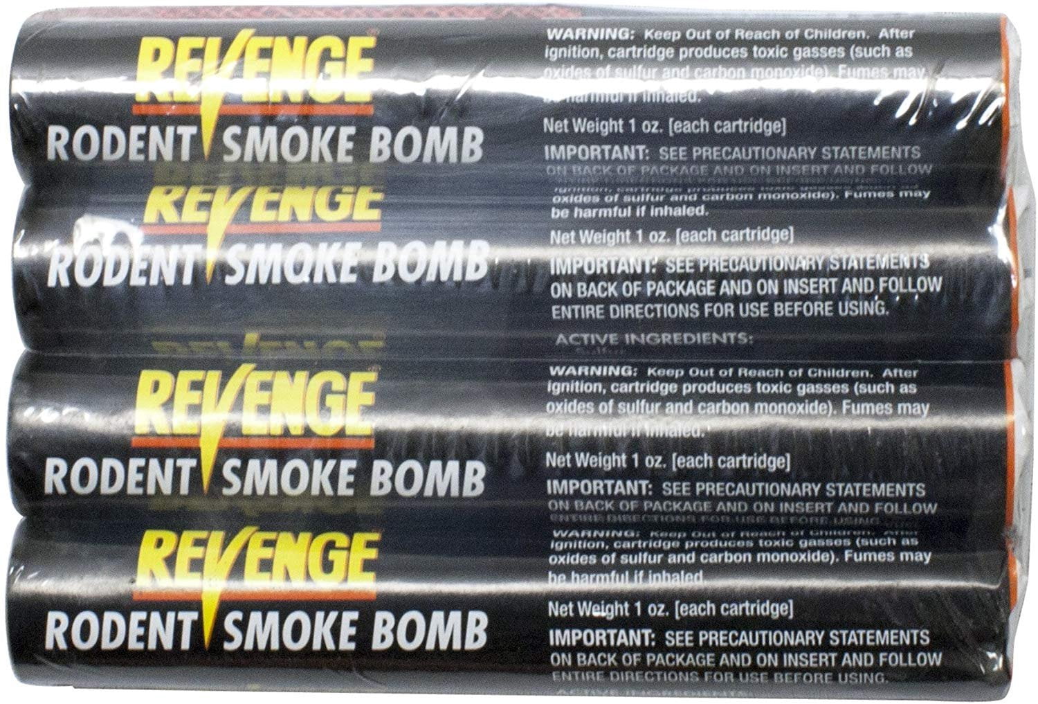 Bonide BND61110 - Revenge Rodent Smoke Bombs, Mole and Gopher Killer, Poison, Repellent, Trap 4 Pack