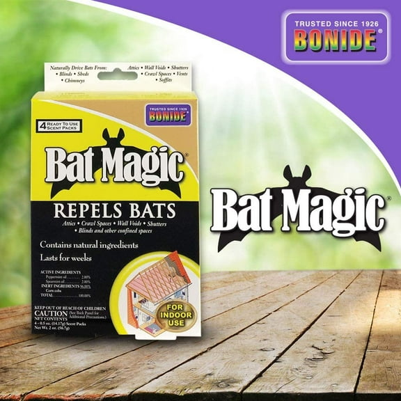Bonide BND876 - Bat Magic Ready to Use Indoor Bat Repellent Scent Packs 4 pack