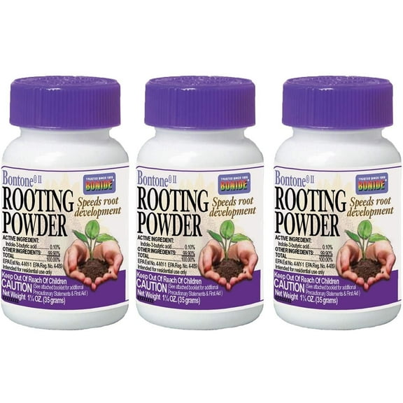 Bonide Bontone II Rooting Powder - Hormone Root Fertilizer Dust - Pack of 3, 1.25 oz
