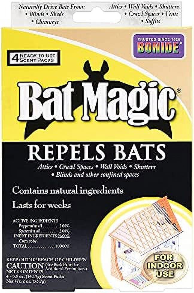Bonide Bat Magic Bat Repellent, Pack of 4 ReadytoUse Peppermint Oil
