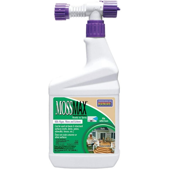 Bonide MossMax Moss Control Spray - Waterproof Outdoor Repellent - 32 fl oz