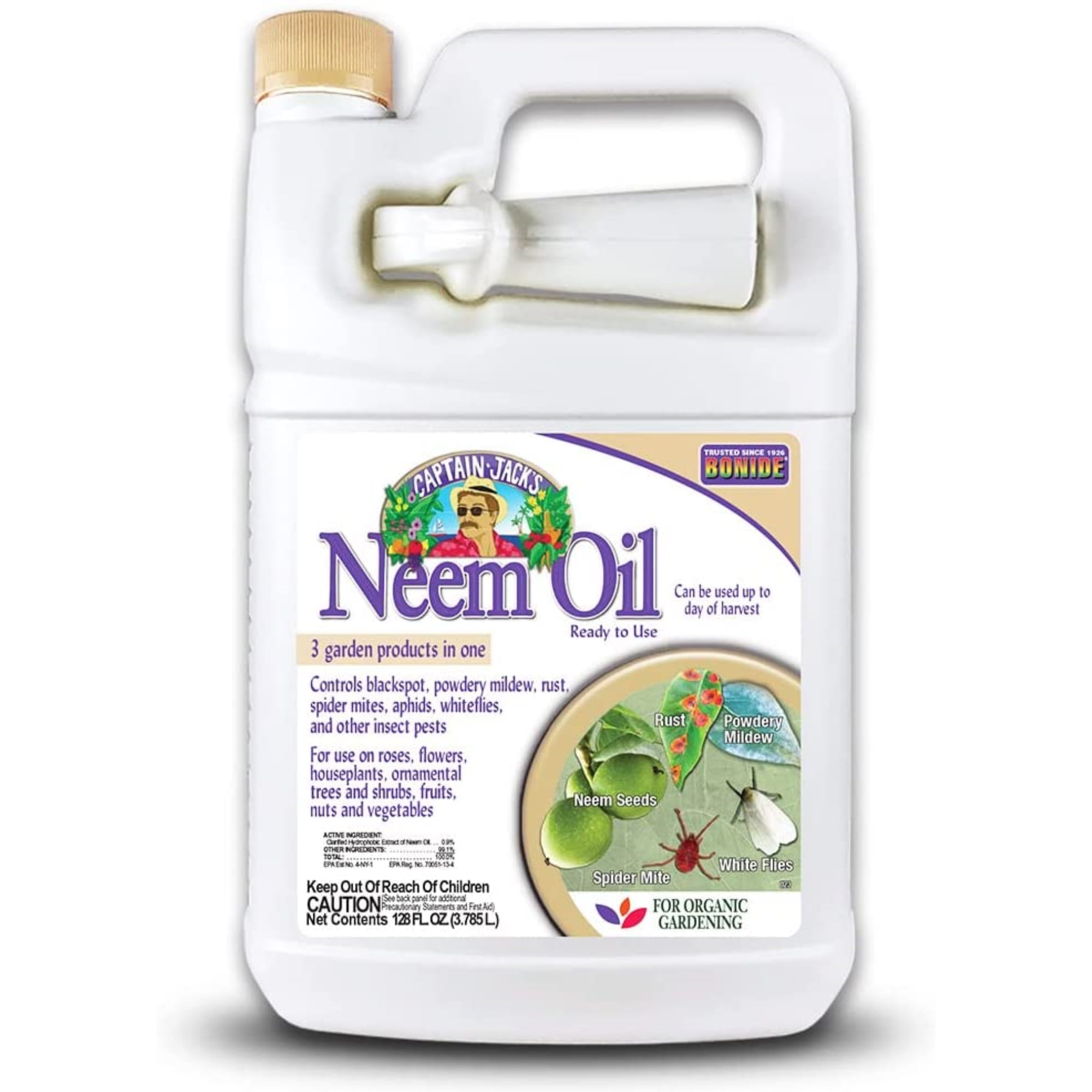 Bonide Neem Oil Ready To Use Insecticide, White, 128 Fluid Ounces