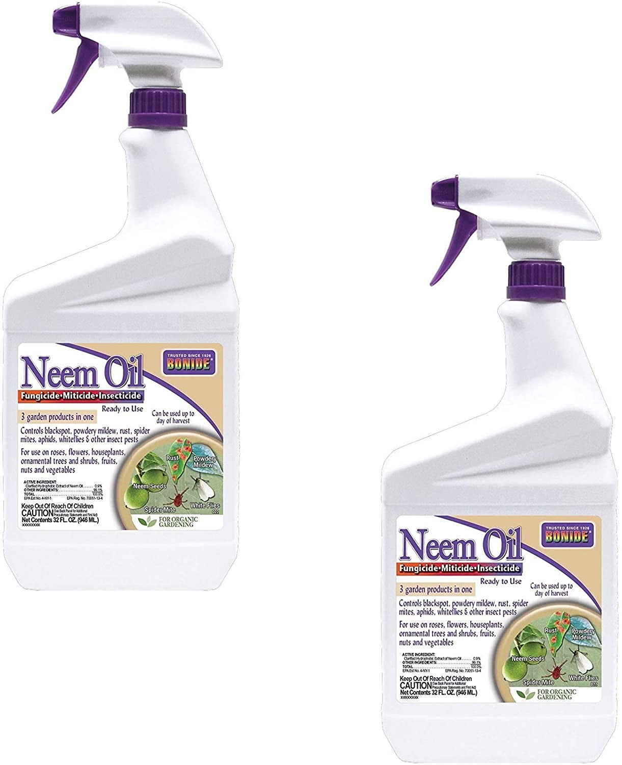 Bonide Products (022) Neem Oil Spray RTU, 32 oz Pack of 2