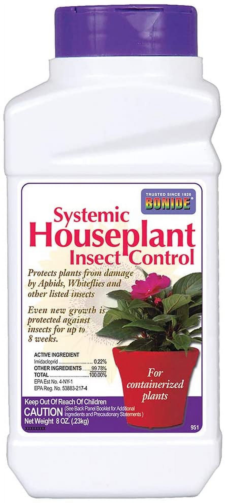 Bonide Systemic Houseplant Insect Control, 8 oz Ready-to-Use Granules for Indoors and Outdoors, Protects Plants from Insects