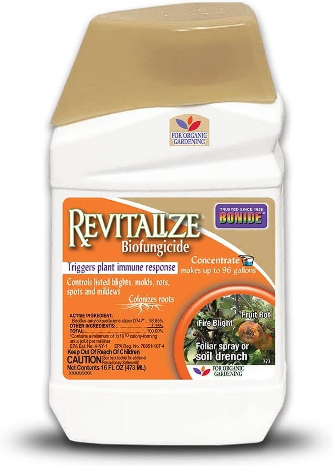 Bonide Revitalize Biofungicide, 16 oz Concentrate Disease Control for Organic Gardening, Controls Blight & Mold