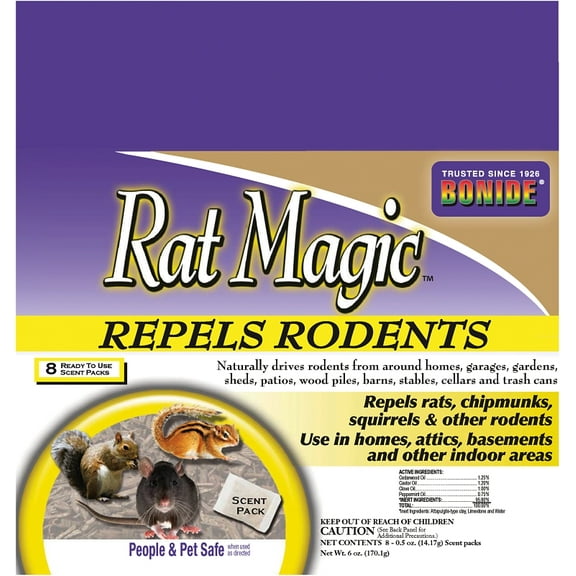 Rat Magic 8636 Garden Naturals Rodent Repellent, Ready-to-Use - pack of 8