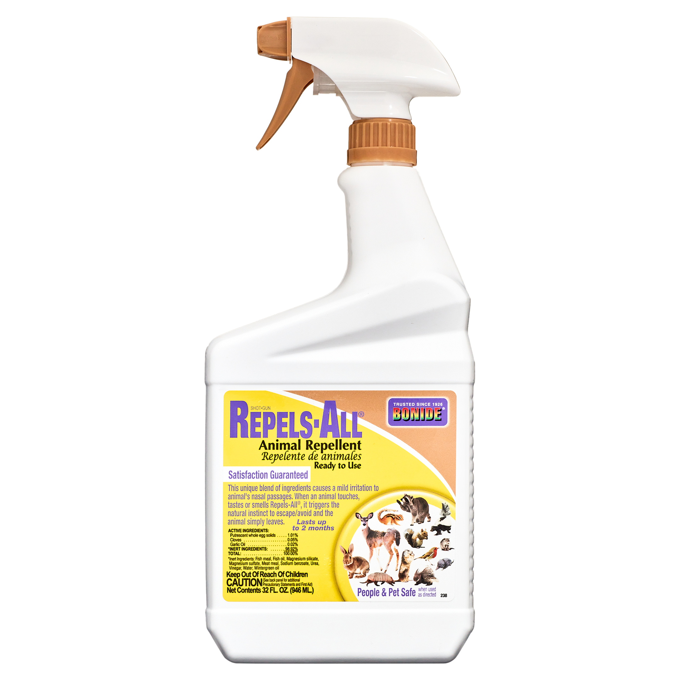 Bonide Repels All 32 oz Animal Repellent Ready-to-Use Spray for Outdoor Use - image 1 of 12