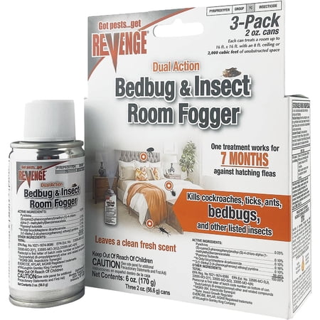 Bonide Revenge Dual Action Bedbug & Insect Fogger - Insecticide - 3 Pack, 6 oz
