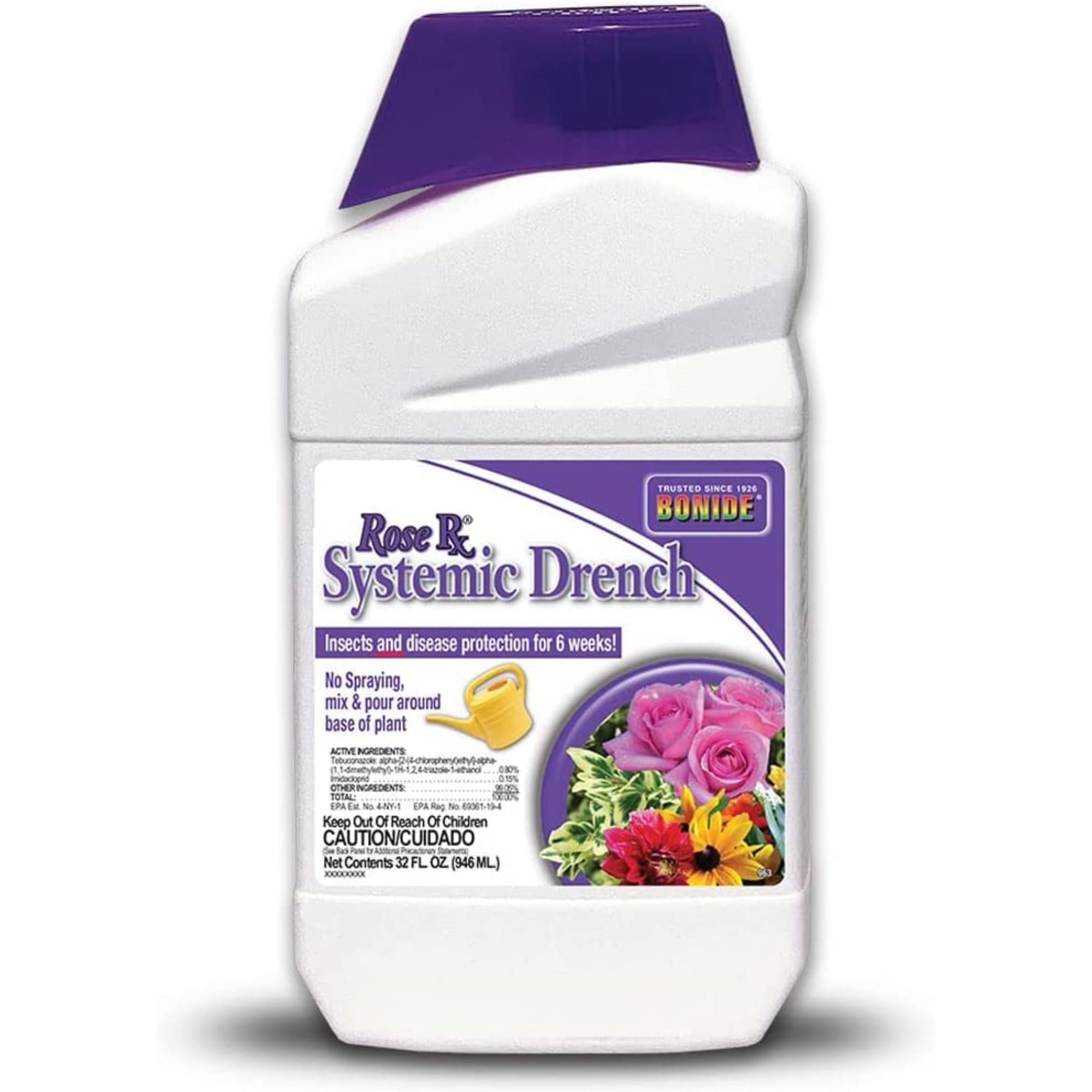 Bonide Rose RX Systemic Drench Shrubs Roses Bait Traps and Killers, 1 qt