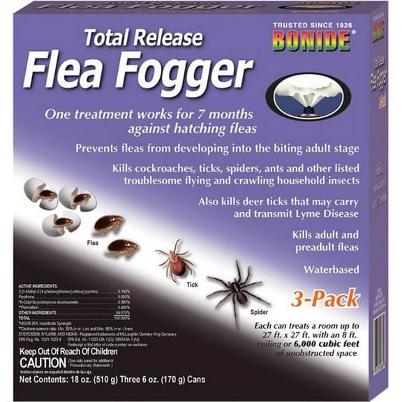 Bonide 4613 685 Flea Fogger, 6000 cu-ft Coverage Area - pack of 3