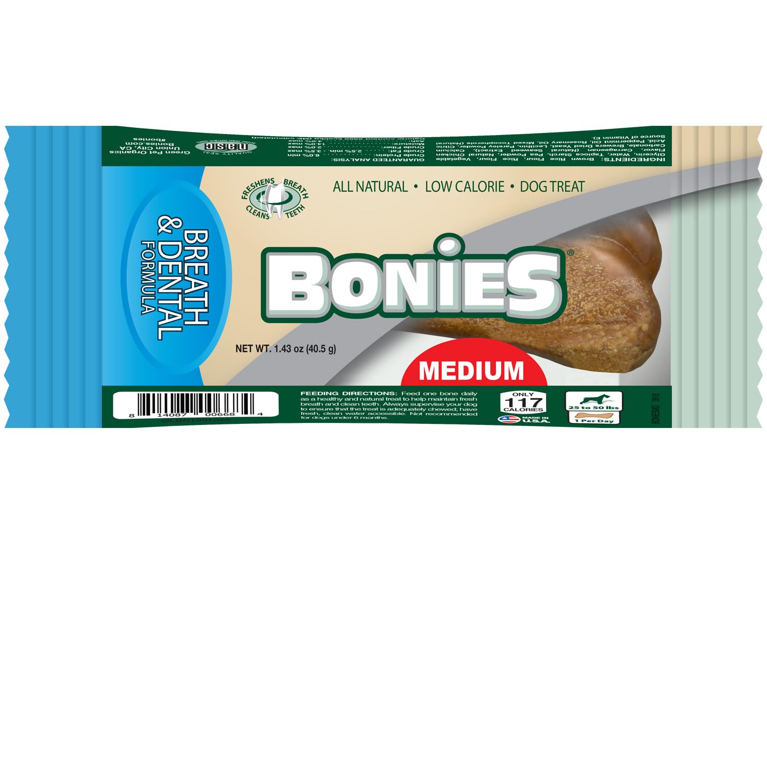 Bonies Natural Breath and STF9 Dental Formula MediumSized Single Bone
