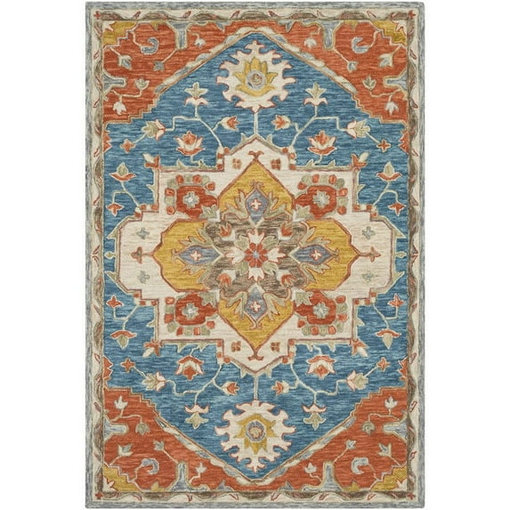 Bonifate BFT-1033 8' x 10' Rug Navy/Aqua/Orange/Mustard/Tan/Beige/Gray