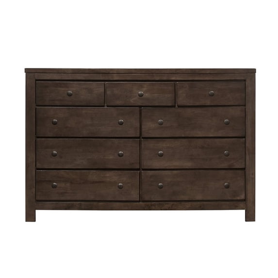 Bonilla Gray Brown Dresser with Rustic Finish And Nine Drawers