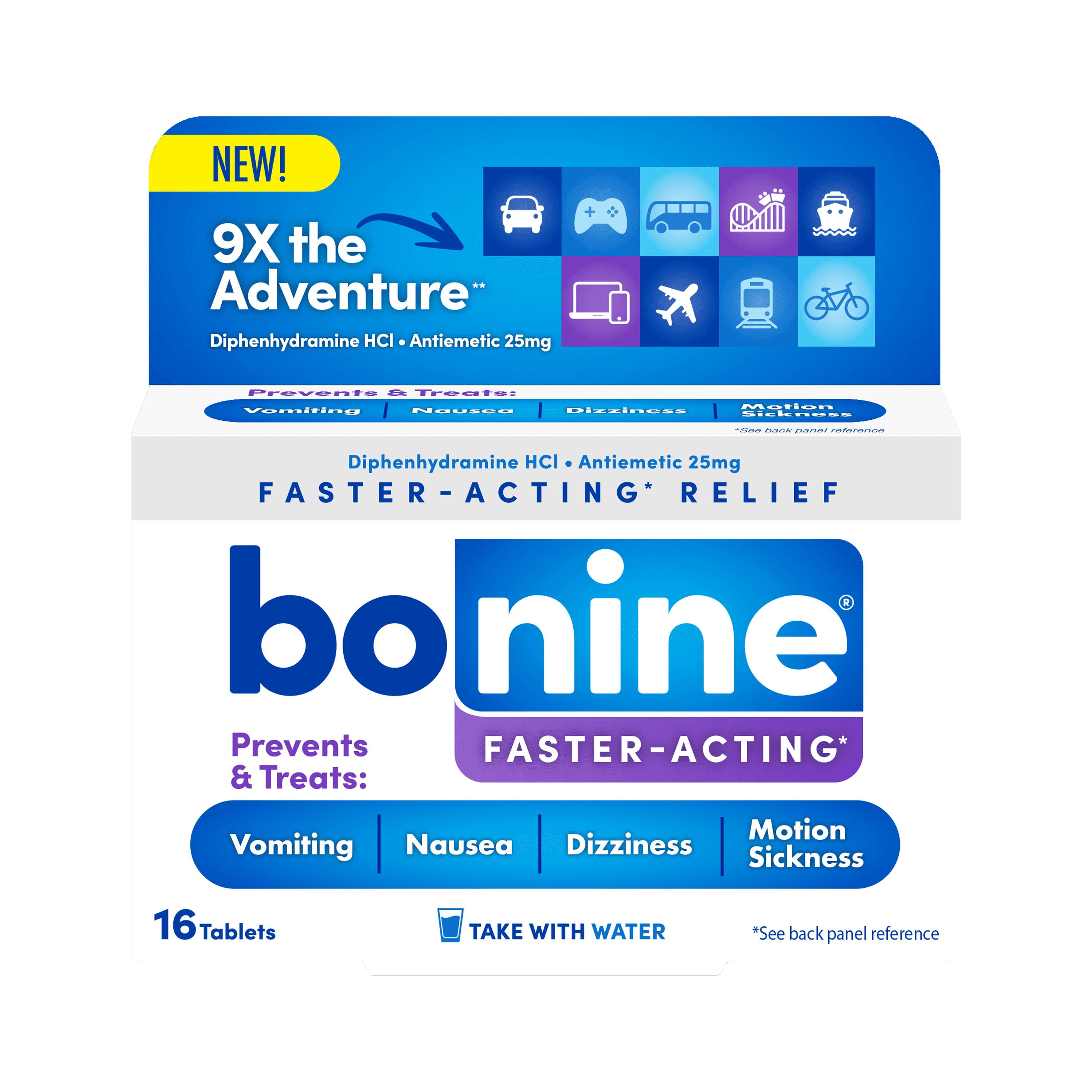 Bonine Faster Acting Nausea Dizziness Vomiting and Motion Sickness