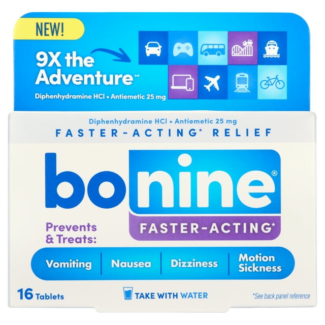 Bonine Faster Acting Nausea Dizziness Vomiting and Motion Sickness
