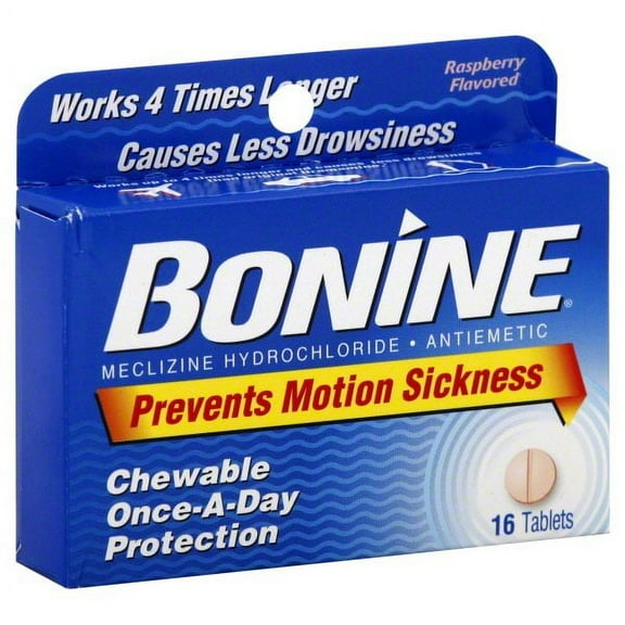 Bonine Motion Sickness Chewable Tablets Raspberry Flavored
