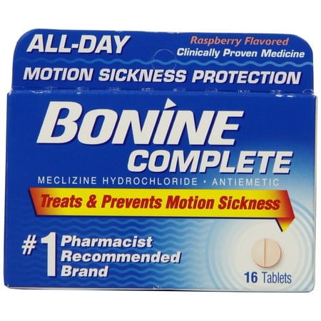 Bonine Motion Sickness Protection Chewable Tablets 16 tablets nausea (3 Pack)