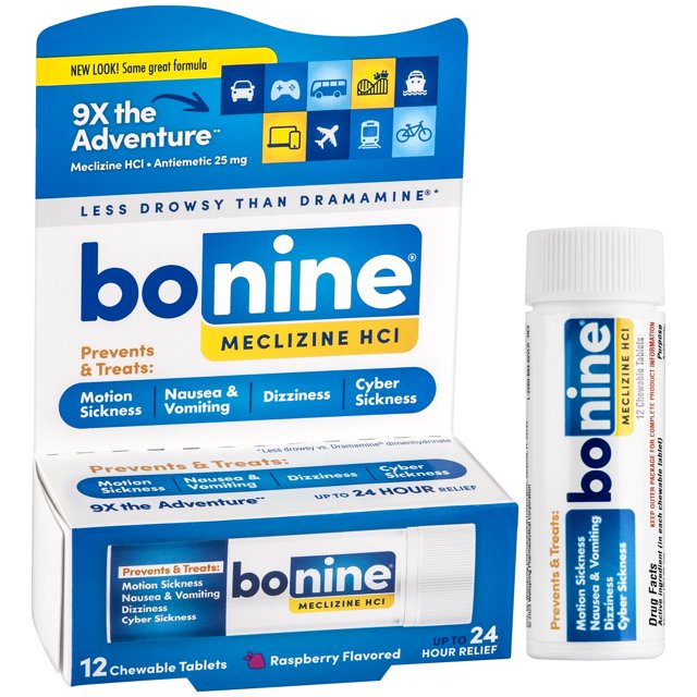 Bonine Motion Sickness and Nausea Relief Travel Pack, Chewable Tablets