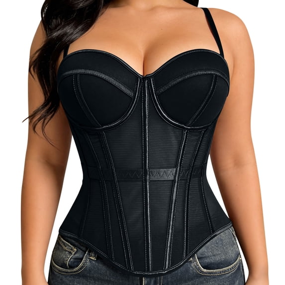 Boning Corsets for Women Mesh Sweetheart Neck Bustier Going Out Streetwear Corset Top 36