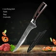 thumbnail image 1 of Boning Knife - 6 Inch Fillet Knife, Ultra Sharp German High Carbon Steel Flexible Kitchen Knife with Ergonomic Handle for Meat, Fish, Poultry Cutting, 1 of 9