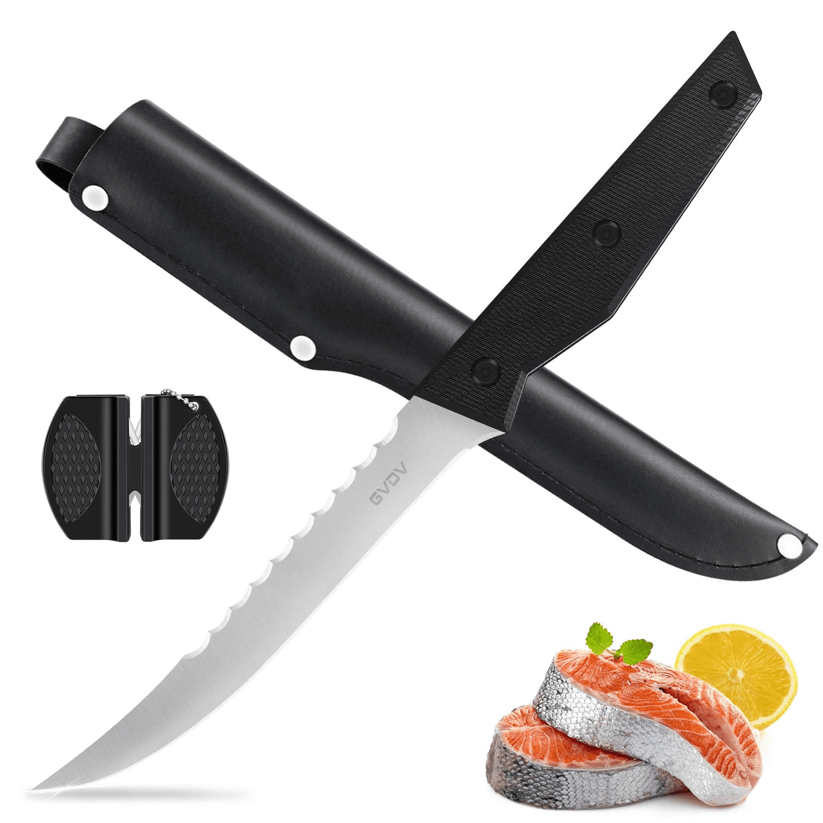  BLUEWING Fillet Knife 1pc Stainless-Steel Blade Fishing Filet  Knife Boning Knife with Non-Slip Handles and Protective Sheath, Size 7 in :  Sports & Outdoors