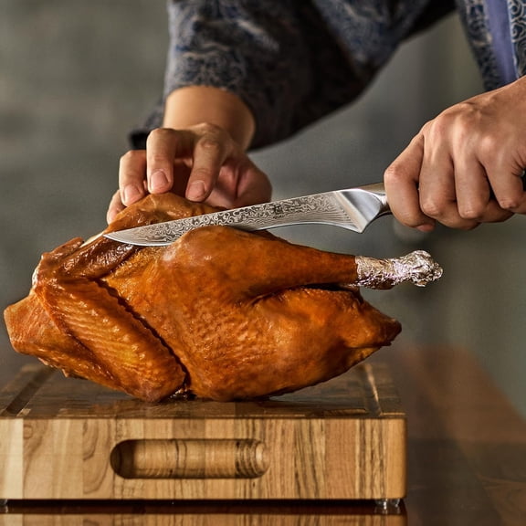 Boning Knife - 7" - Shogun Series - Japanese Style VG10 Steel Core Forged Damascus Blade - with Sheath & Case