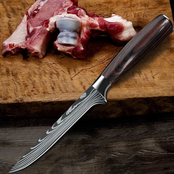 Boning Knife Butcher Damascus Pattern Kitchen Knife Slicing Knife Meat Cleaver