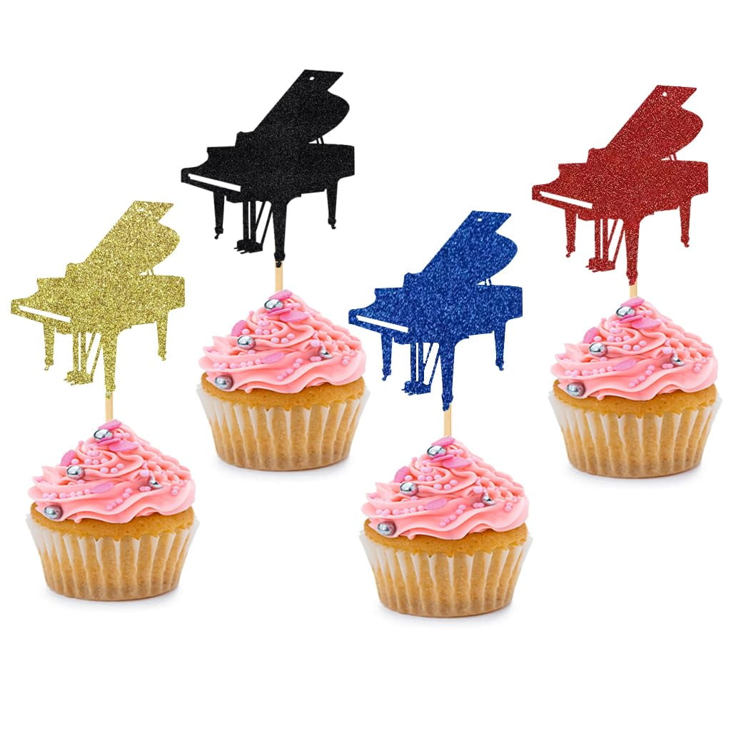 Piano Birthday Cupcake Toppers (24PCS) | Music Theme Party Decorations For Musician Birthday, Baby Shower - View #6