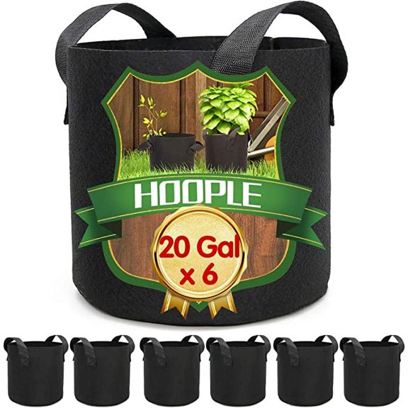 Bonison 20 gal Cylindrical Grow Bag with Handles (6 Count)