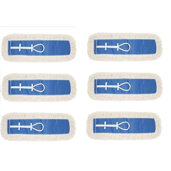Bonison Industrial Strength Cotton Dust Mop Head Refill, Thick Tufted Replacement Head for Home, Commercial Use, Fits Standard Size Mop Frame, Perfect for Hardwood, Laminate, Concrete (6, 24")