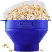The Original Korcci Silicone Popcorn Maker - Microwave Popcorn Popper - Collapsible Bowl, Heat-Resistant, Easy to Clean, Ideal for Family Movie Nights - Blue
