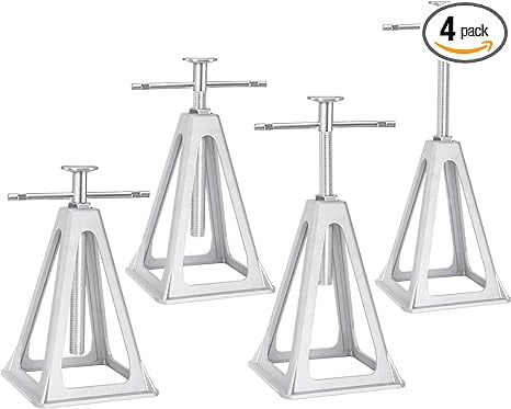 Bonison  RV Stabilizer Jacks Set of 4 - Aluminum Trailer Stabilizer Jacks Support Up to 7500 Lbs, Adjustable from 11" to 17" - Camper Jacks & Stabilizer Jacks for Travel Trailers & RVs