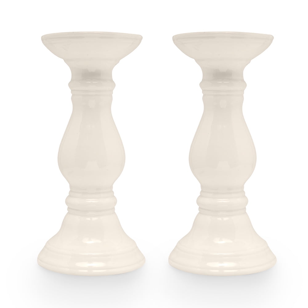 White Victorian Candle Holder, Set/2 - The Crafty Decorator