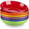 thumbnail image 1 of Bonita Pasta Bowls Set 6, 38 oz shallow bowls, ceramic Italian panels and salad bowls, microwave and dishwasher safe restaurant, in a variety of colors, 1 of 7