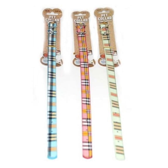 Bonita Pet 2324607 16.5 in. Pet Collars, Assorted Plaids - Case of 96