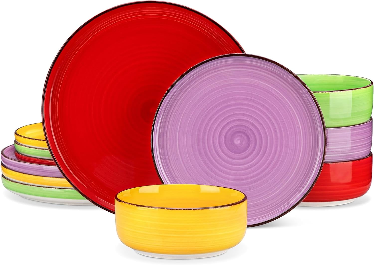 Bonita 12-Piece Multicolor Ceramic Dinnerware Set, Service for 4