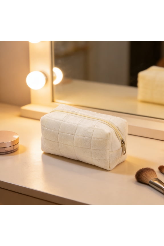 Bonita y suave bolsa organizadora de cosméticos de viaje para maquillaje. Estuche de belleza portátil indispensable. Regalo ideal para mujeres.