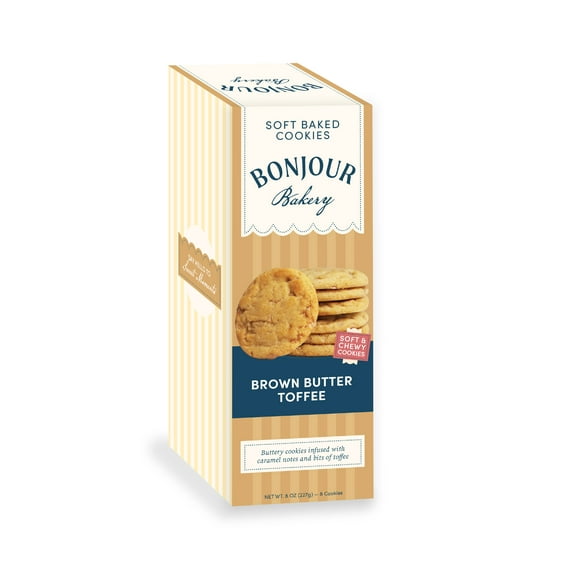 Bonjour Bakery Soft-Baked Brown Butter Toffee Cookies, 8 oz