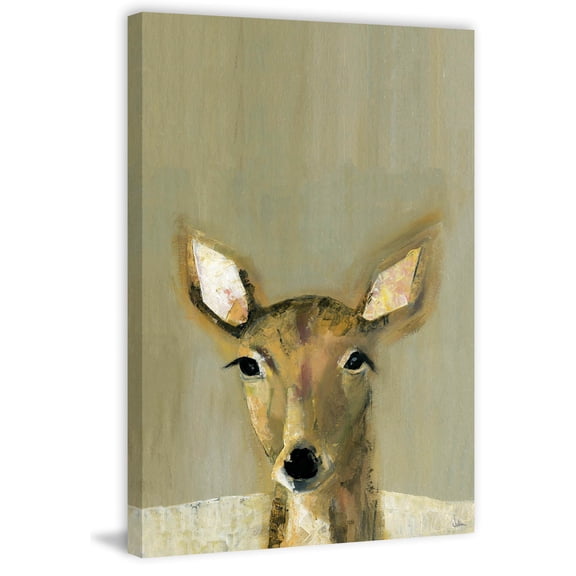 bonjour cerf painting print on wrapped canvas
