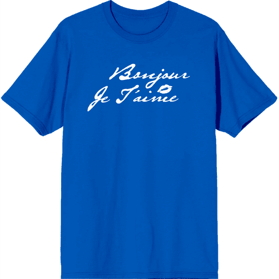 Bonjour Je T'Aime Adult Short Sleeve Tee-XL-Orange