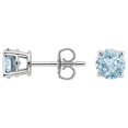 thumbnail image 1 of Bonjour Jewelers 14k White Gold Plated Created Aquamarine Round Stud Earrings 6mm, 1 of 1