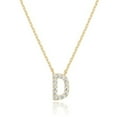 thumbnail image 1 of Bonjour Jewelers 14k Yellow Gold Created Diamond Initial D Letter Pendant Necklace Plated, 1 of 4