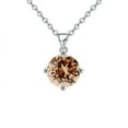 thumbnail image 1 of Bonjour Jewelers 18K White Gold 1 Carat Created Citrine Round Stud Necklace Plated 18 Inch, 1 of 1