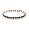thumbnail image 1 of Bonjour Jewelers 18k Rose Gold 6 Cttw Created Black Sapphire Round Clasp Tennis Bracelet Plated, 1 of 1