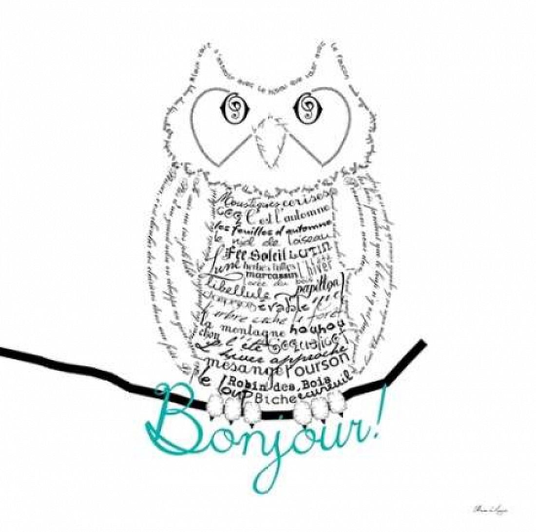 Bonjour Owl Canvas Art - Marion De Lauzun (24 x 24)